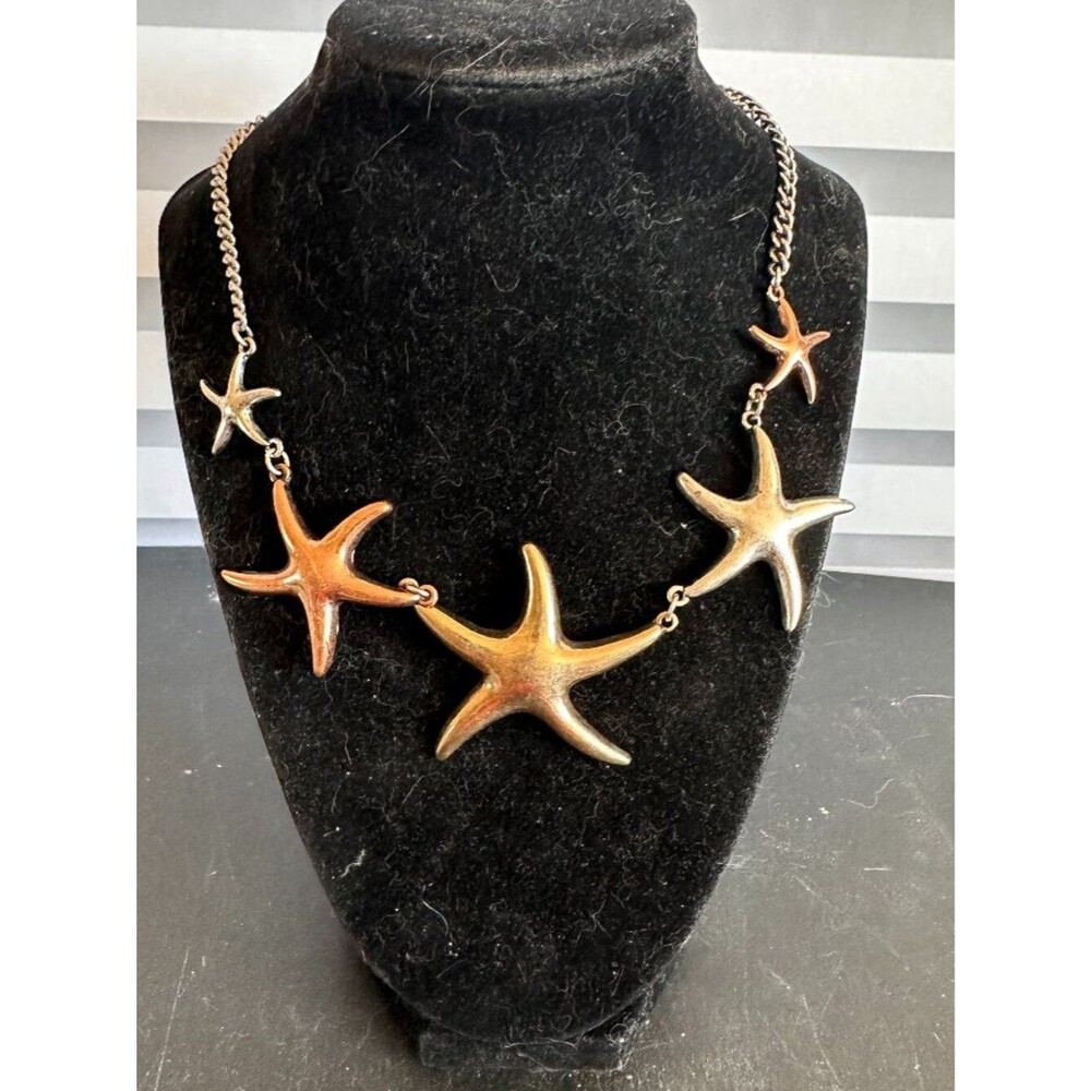 Starfish Necklace Fashion Jewelry Silver/Bronze/Gold Tone Beach Coastal Sea